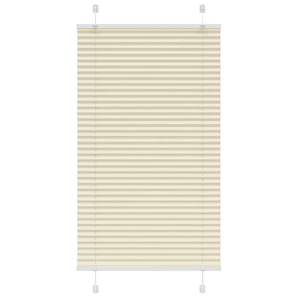 vidaXL Store pliss&eacute; cr&egrave;me 75x150 cm largeur du tissu 74,4 cm polyester
