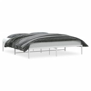 vidaXL Cadre de lit m&eacute;tal sans matelas blanc 193x203 cm