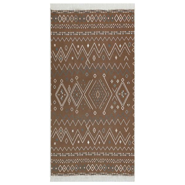 vidaXL Tapis Beige et bleu 160x230 cm Coton