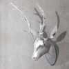 vidaXL D&eacute;coration murale de t&ecirc;te de cerf Aluminium Argent&eacute; 62 cm