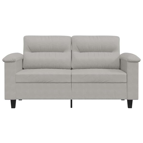 vidaXL Canap&eacute; &agrave; 2 places Gris clair 120 cm Tissu microfibre
