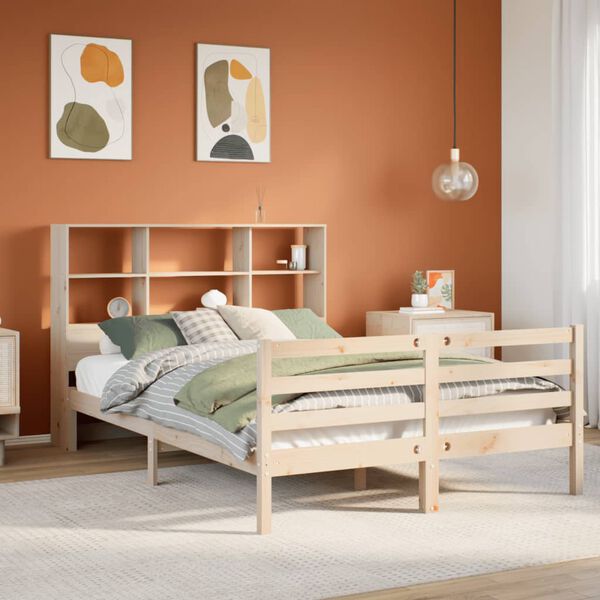 vidaXL Lit biblioth&egrave;que sans matelas 120x200 cm bois de pin massif