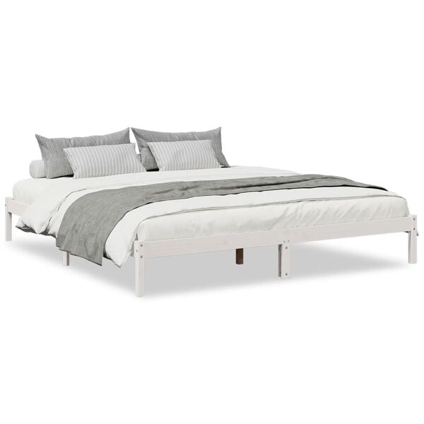 vidaXL Cadre de lit extra long sans matelas 180x220 cm bois massif pin