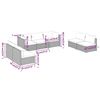 vidaXL Salon de jardin 7 pcs avec coussins R&eacute;sine tress&eacute;e Gris