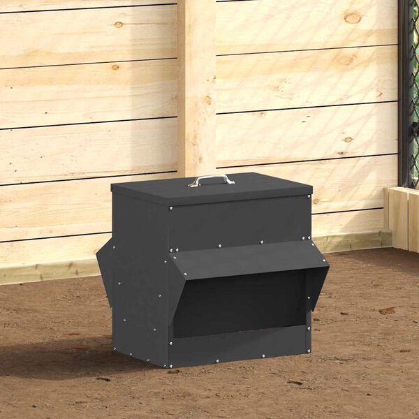 vidaXL Mangeoire pour poules Noir 40,5 x 45 x 41 cm