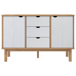 vidaXL Buffet OTTA Marron et blanc 113,5x43x73 cm Bois massif pin