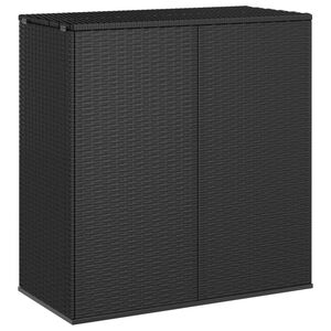 vidaXL Bo&icirc;te &agrave; coussins de jardin R&eacute;sine tress&eacute;e 100x49x103,5 cm Noir