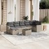 vidaXL Salon de jardin 8 pcs avec coussins gris clair r&eacute;sine tress&eacute;e