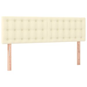 vidaXL T&ecirc;tes de lit Cr&egrave;me 144x5x78/88 cm Similicuir