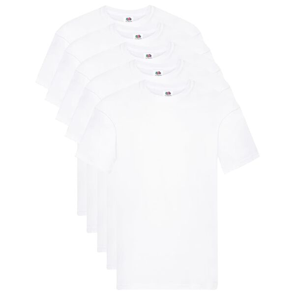 Fruit of the Loom T-shirts originaux 5 pcs Blanc 5XL Coton