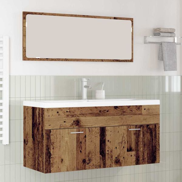 vidaXL Armoire de salle de bain Bois ancien 100 x 38,5 x 46 cm