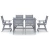 vidaXL Ensemble &agrave; manger de jardin 7 pcs Gris Bois d'acacia massif