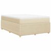 vidaXL Sommier &agrave; lattes de lit avec matelas Cr&egrave;me 140x190 cm Tissu