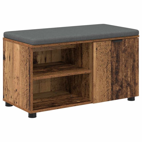 vidaXL Banc d'entr&eacute;e avec coussin Uni Bois ancien 80 x 38 x 46 cm