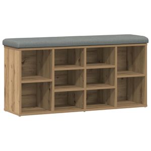 vidaXL Banc &agrave; chaussures ch&ecirc;ne artisanal 102x32x50cm bois d'ing&eacute;nierie