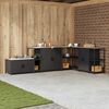 vidaXL Rangement de cuisine avec &eacute;tag&egrave;re Noir 60 x 50 x 92 cm Acier