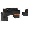 vidaXL Salon de jardin 7 pcs avec coussins noir r&eacute;sine tress&eacute;e