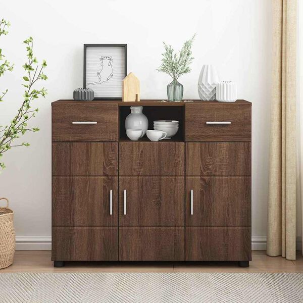 vidaXL Cabinet en Bois avec tiroir Ch&ecirc;ne brun 88,5 x 30,5 x 73 cm