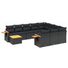 vidaXL Patio Sofa Set 11 place Black