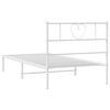 vidaXL Cadre de lit m&eacute;tal sans matelas avec t&ecirc;te de lit blanc 90x200cm