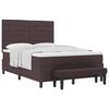 vidaXL Lit &agrave; ressorts avec t&ecirc;te de lit Marron fonc&eacute; 160 x 200 cm tissu