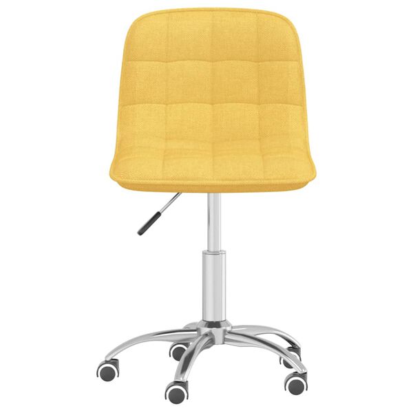 vidaXL Chaise pivotante de bureau Jaune moutarde Tissu