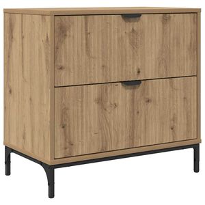 vidaXL Table de chevet avec tiroir ch&ecirc;ne artisanal 63,5 x 36 x 61 cm