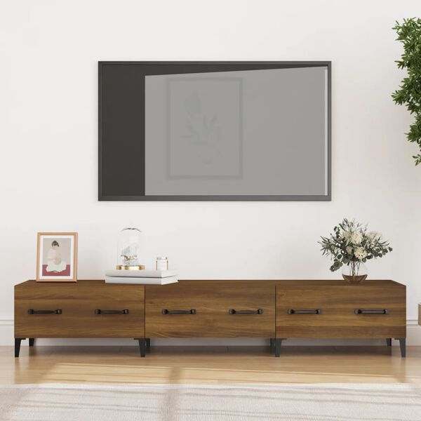vidaXL Meuble TV Chêne marron 150x34,5x30 cm Bois d'ingénierie