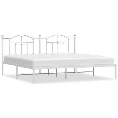 vidaXL Cadre de lit métal sans matelas et tête de lit blanc 193x203 cm