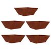 vidaXL Cache-pot de jardin 5 pcs Rouill&eacute; 40 x 40 x 15 cm Acier patin&eacute;
