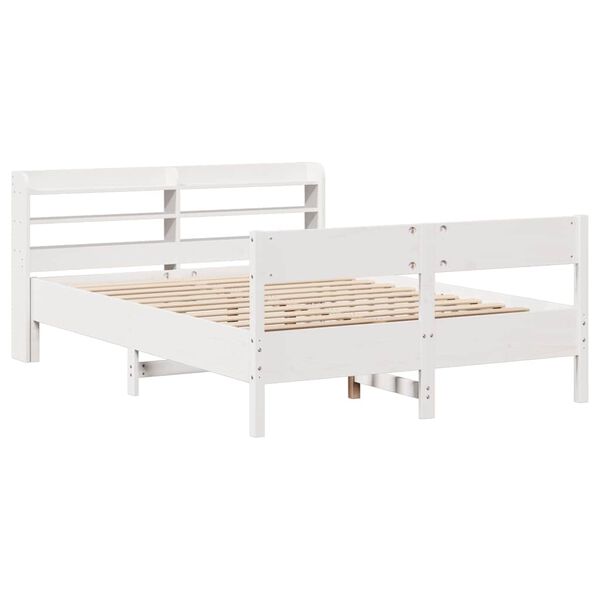 vidaXL Cadre de lit sans matelas blanc 120x200 cm bois de pin massif