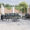 vidaXL Ensemble de canap&eacute; de jardin avec coussin 6 pcs Noir Acier