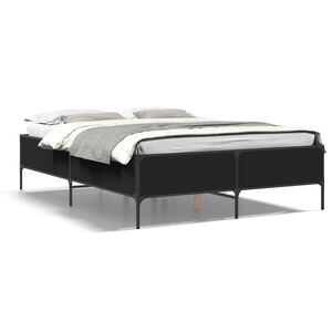 vidaXL Cadre de lit sans matelas noir 150x200 cm