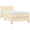 vidaXL Sommier &agrave; lattes de lit avec matelas LED Cr&egrave;me 90x190 cm Tissu