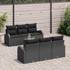 vidaXL Ensemble de canap&eacute; de jardin avec stockage 7 pcs Noir polyrotin