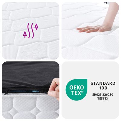 vidaXL Matelas à ressorts ensachés dureté moyenne 120x200 cm