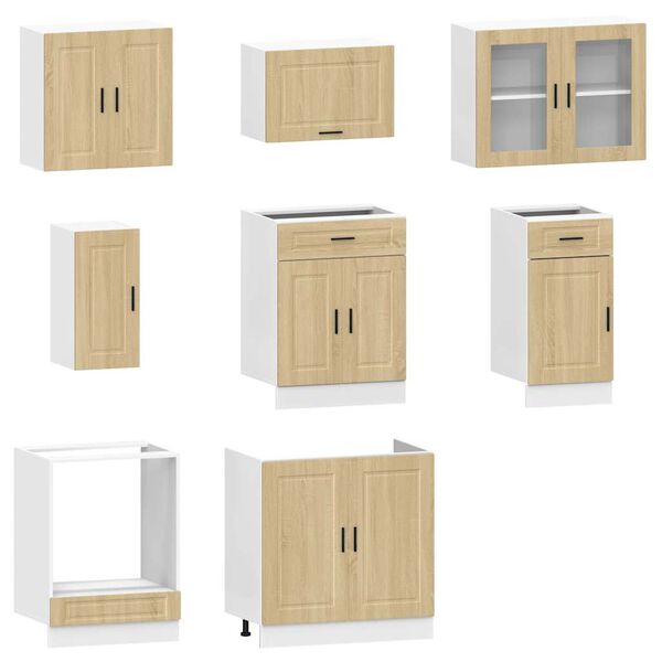 vidaXL Ensemble de 8 meubles de cuisine "Porto" en ch&ecirc;ne Sonoma