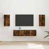 vidaXL Ensemble meuble TV 4 pcs Ch&ecirc;ne fum&eacute; Bois d'ing&eacute;nierie