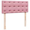 vidaXL Sommier &agrave; lattes de lit avec matelas rose 120x190 cm velours