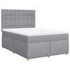 vidaXL Sommier &agrave; lattes de lit avec matelas Gris clair 140x200cm Tissu