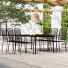 vidaXL Ensemble &agrave; manger de jardin 7 pcs Noir
