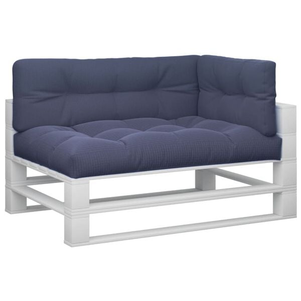 vidaXL Coussins palette lot de 3 tissu bleu marine