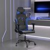vidaXL Chaise de jeu Noir et bleu Similicuir
