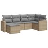 vidaXL Salon de jardin avec coussins 6 pcs beige r&eacute;sine tress&eacute;e