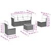 vidaXL Salon de jardin 6 pcs avec coussins noir r&eacute;sine tress&eacute;e