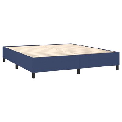 vidaXL Sommier à lattes de lit avec matelas Bleu 160x200 cm Tissu