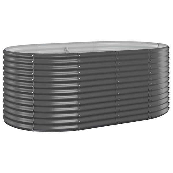 vidaXL Lit sur&eacute;lev&eacute; de jardin Acier galvanis&eacute; Anthracite