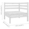 vidaXL Salon de jardin 3 pcs Bois de pin massif Blanc