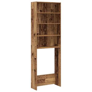 vidaXL Meuble pour machine &agrave; laver vieux bois 64x24x190 cm