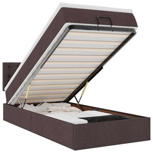 vidaXL Cadre de lit ottoman avec matelas marron fonc&eacute; 80x200 cm tissu